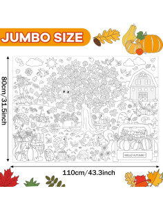 Póster de Colorear Otoño Naozinebi 80x110 cm para Niños 2