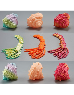 Cangrejo Ermitaño 3D FUNWISH Flexible Antiestrés Rojo Púrpura 2