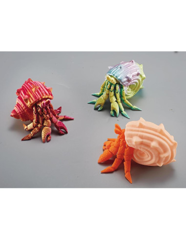 Cangrejo Ermitaño 3D FUNWISH Flexible Antiestrés Rojo Púrpura