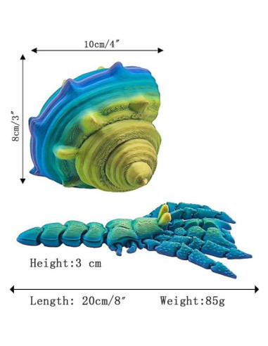 Cangrejo Ermitaño 3D FUNWISH Flexible Antiestrés Rojo Púrpura