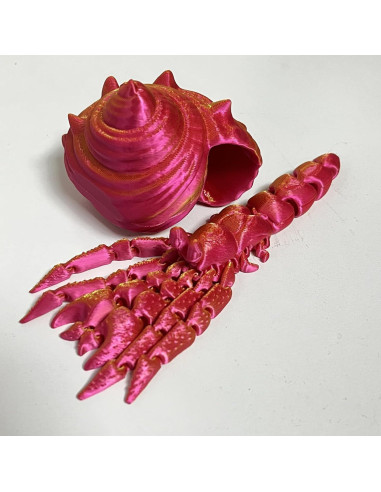 Cangrejo Ermitaño 3D FUNWISH Flexible Antiestrés Rojo Púrpura