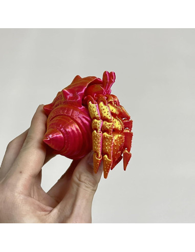 Cangrejo Ermitaño 3D FUNWISH Flexible Antiestrés Rojo Púrpura