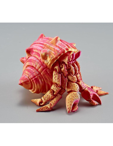 Cangrejo Ermitaño 3D FUNWISH Flexible Antiestrés Rojo Púrpura