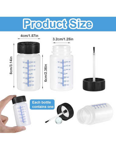 60 Botellas de Pintura de Retocado AOZUO 60ml con Pincel