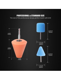 Cono de Pulido ZFE 9 PCS para Ruedas de Automóviles - Granos T80, T60, T40 2