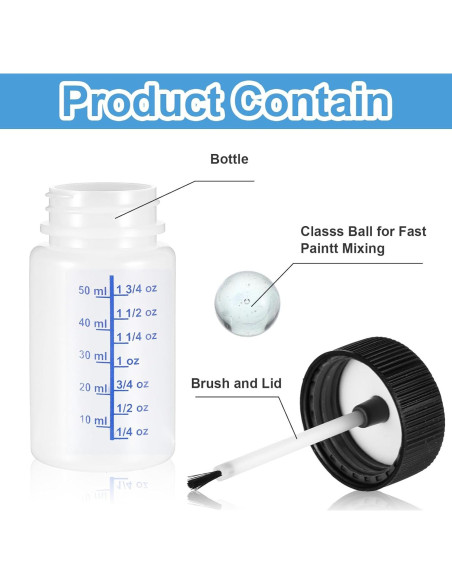 60 Botellas de Pintura de Retocado AOZUO 60ml con Pincel