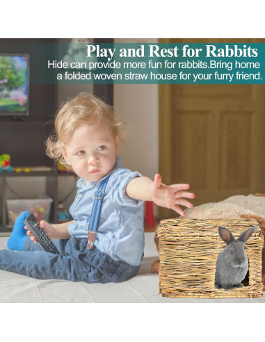 Casa de Hierba Plegable HERCOCCI Extra Grande para Conejos