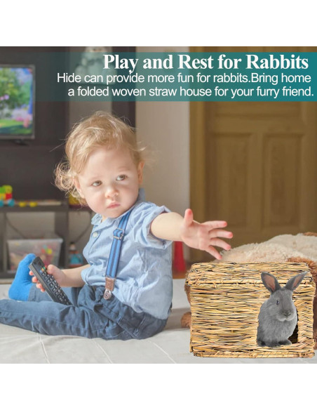 Casa de Hierba Plegable HERCOCCI Extra Grande para Conejos