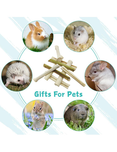 Palitos de Masticar para Conejos Tfwadmx - 50 Pcs Naturales