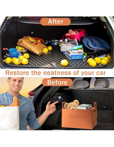 Organizador de Maletero Plegable OULIGET Grande Marrón