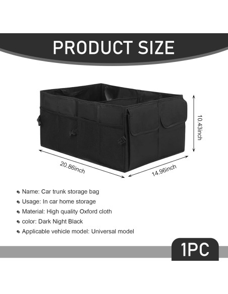 Organizador de Maletero de Coche Icykale ALESND3333BL-1PC Plegable