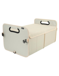 Organizador de Maletero de Coche Austoces Beige Plegable 2 Compartimentos