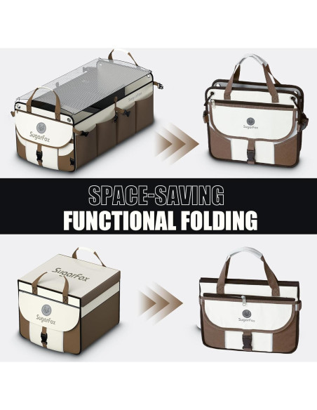 Organizador de Maletero Modular SugarFox 89L Impermeable Marrón