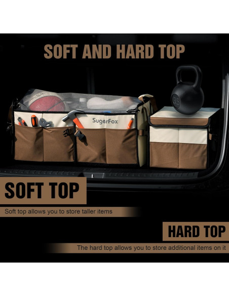 Organizador de Maletero Modular SugarFox 89L Impermeable Marrón