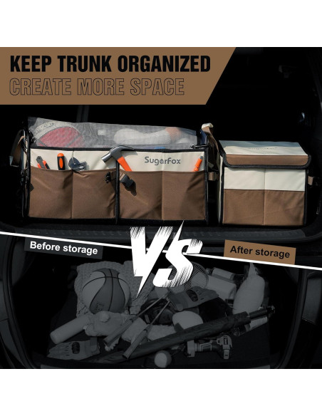 Organizador de Maletero Modular SugarFox 89L Impermeable Marrón