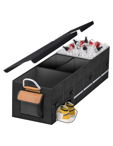 Organizador de Maletero HAMOPY Plegable con Bolsa Enfriadora 112L