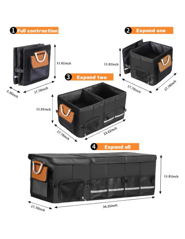 Organizador de Maletero HAMOPY Plegable con Bolsa Enfriadora 112L