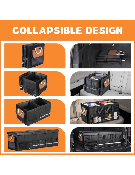 Organizador de Maletero HAMOPY Plegable con Bolsa Enfriadora 112L