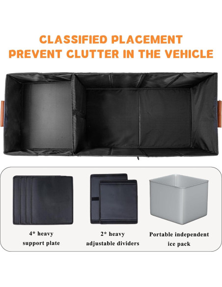 Organizador de Maletero HAMOPY Plegable con Bolsa Enfriadora 112L