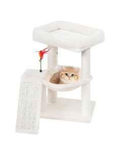 Árbol para Gatos YOUPET 65 cm con Rascador y Juguetes Beige