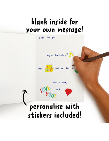 Tarjeta de Cumpleaños 1 Año Central 23 con Calcomanías