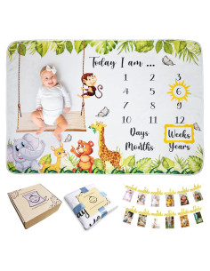 Manta Mensual de Hitos A&JS para Bebé Unisex 152.4x101.6cm