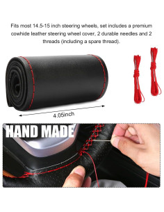 Cubierta de Volante de Cuero Genuino Gasedin 38.1 cm DIY 2