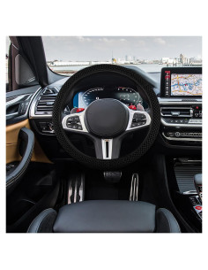 Cubierta de Volante Elástico RGOAANC 15 Pulgadas Microfibra Negra