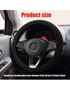 Cubierta de Volante Elástico RGOAANC 15 Pulgadas Microfibra Negra 2