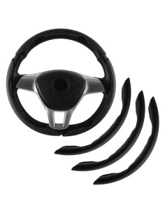 Cubierta de Volante de Cuero Nappa Amiss 3PCS Universal Negro