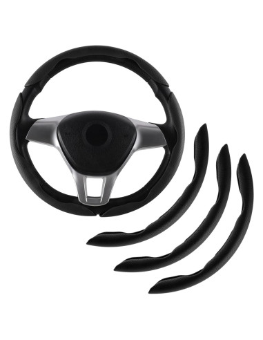 Cubierta de Volante de Cuero Nappa Amiss 3PCS Universal Negro