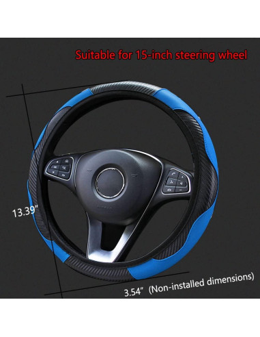 Funda de Volante de Coche Deemars 38 cm Antideslizante Azul