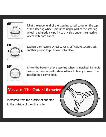 Funda de Volante de Coche Deemars 38 cm Antideslizante Azul