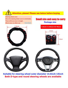 Cubierta de Volante KHGUZ 15" Rojo Antideslizante y Protectora 2