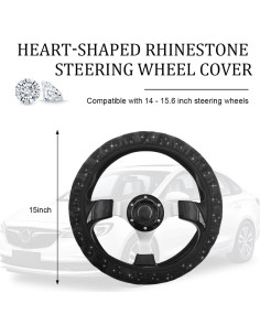 Funda de Volante Antideslizante Povtii 38.1 cm Negra 2