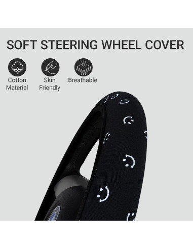 Funda de Volante SAADIAUTO Negra Universal 14.5-15 Pulgadas