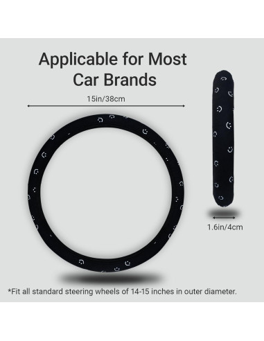 Funda de Volante SAADIAUTO Negra Universal 14.5-15 Pulgadas