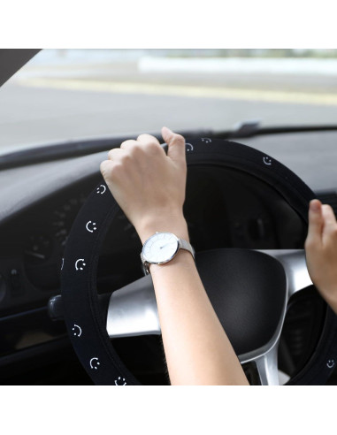 Funda de Volante SAADIAUTO Negra Universal 14.5-15 Pulgadas