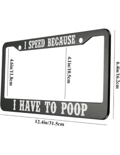 Marco de Placa de Licencia oFloral Aluminio 31.5x16.3cm Divertido 2