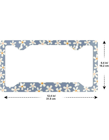 2 Piezas Marco de Placa de Licencia Floral DWAPFMN 15x30 cm
