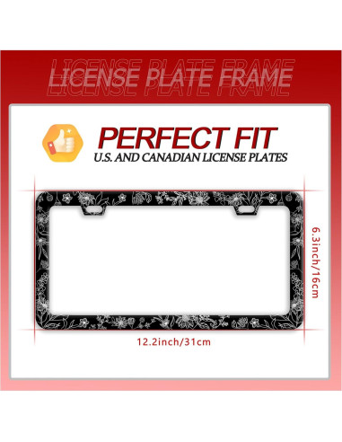 Marco de Placa de Licencia Floral BRAGHRTED Acero Inoxidable 31x15cm