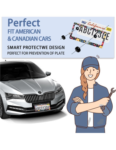 Marco de Placa de Licencia Floral Casuru 31 x 16 cm