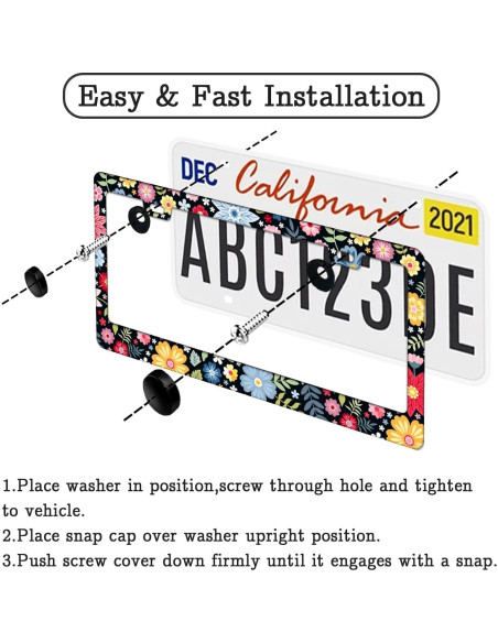 Marco de Placa de Licencia Floral Casuru 31 x 16 cm