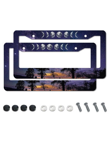 Marco de Placa de Licencia Aluminio WUBJYGGK Cielo Estrellado 2 Pzas