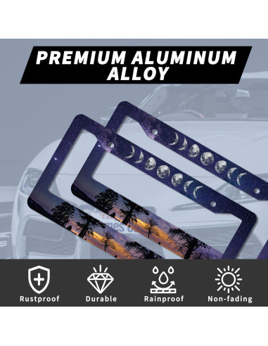 Marco de Placa de Licencia Aluminio WUBJYGGK Cielo Estrellado 2 Pzas