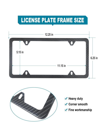 Marco de Placa de Licencia RCKJNJ Fibra de Carbono - Paquete de 2