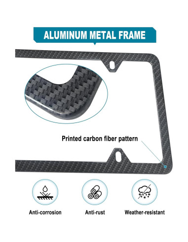 Marco de Placa de Licencia RCKJNJ Fibra de Carbono - Paquete de 2