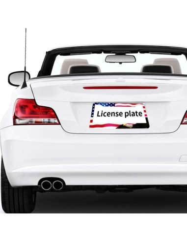 Marco de Placa de Licencia Aluminio PMZRAO Bandera Americana - 2 Piezas