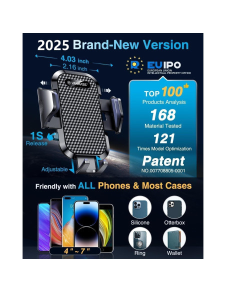 Soporte para Teléfono de Auto VANMASS 2025 Grado Militar