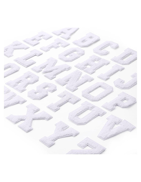 Parche Bordado Letra A-Z 26 Pcs Waydress 7.1 cm Blanco